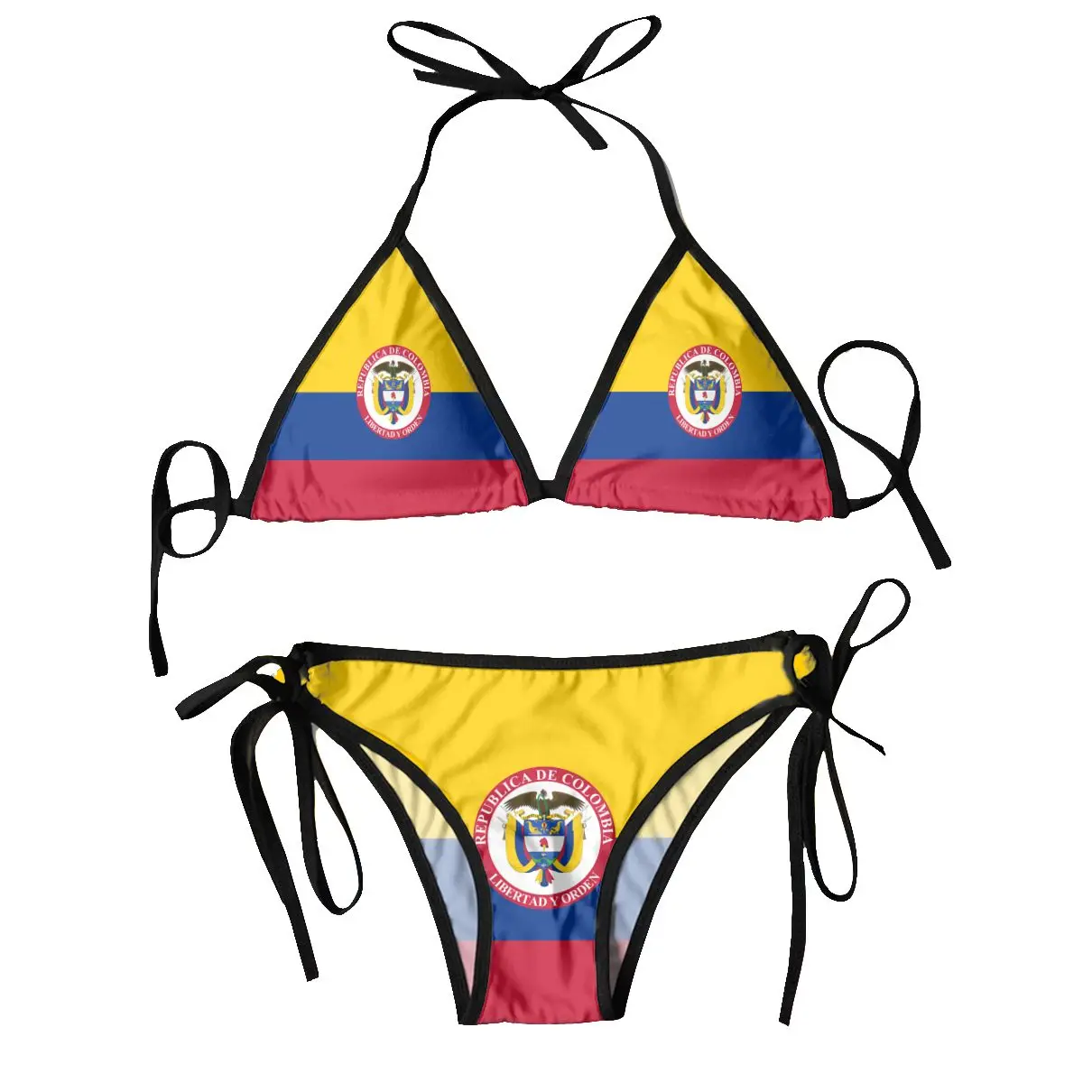 Žena, Plavky Sexi Bikiny 2023 Plavky Bikiny Nastaviť Plavky Vlajky Prezidenta Kolumbie Dve Kus Oblek