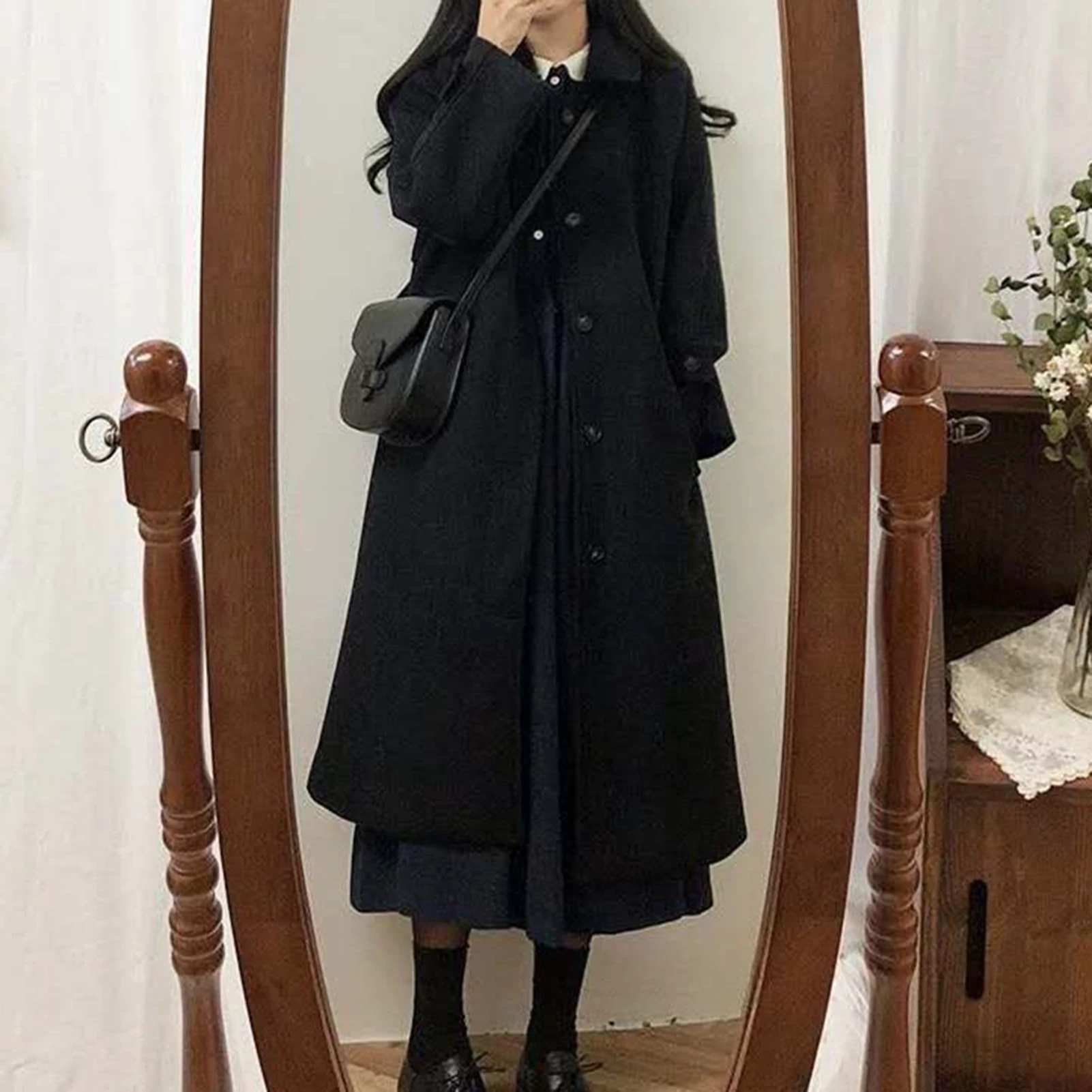 Ženy Zimné Jeseň Kabát kórejská Verzia -Dĺžka Teplý Kabát pre Džínsy, Svetre, Topánky Zodpovedajúce