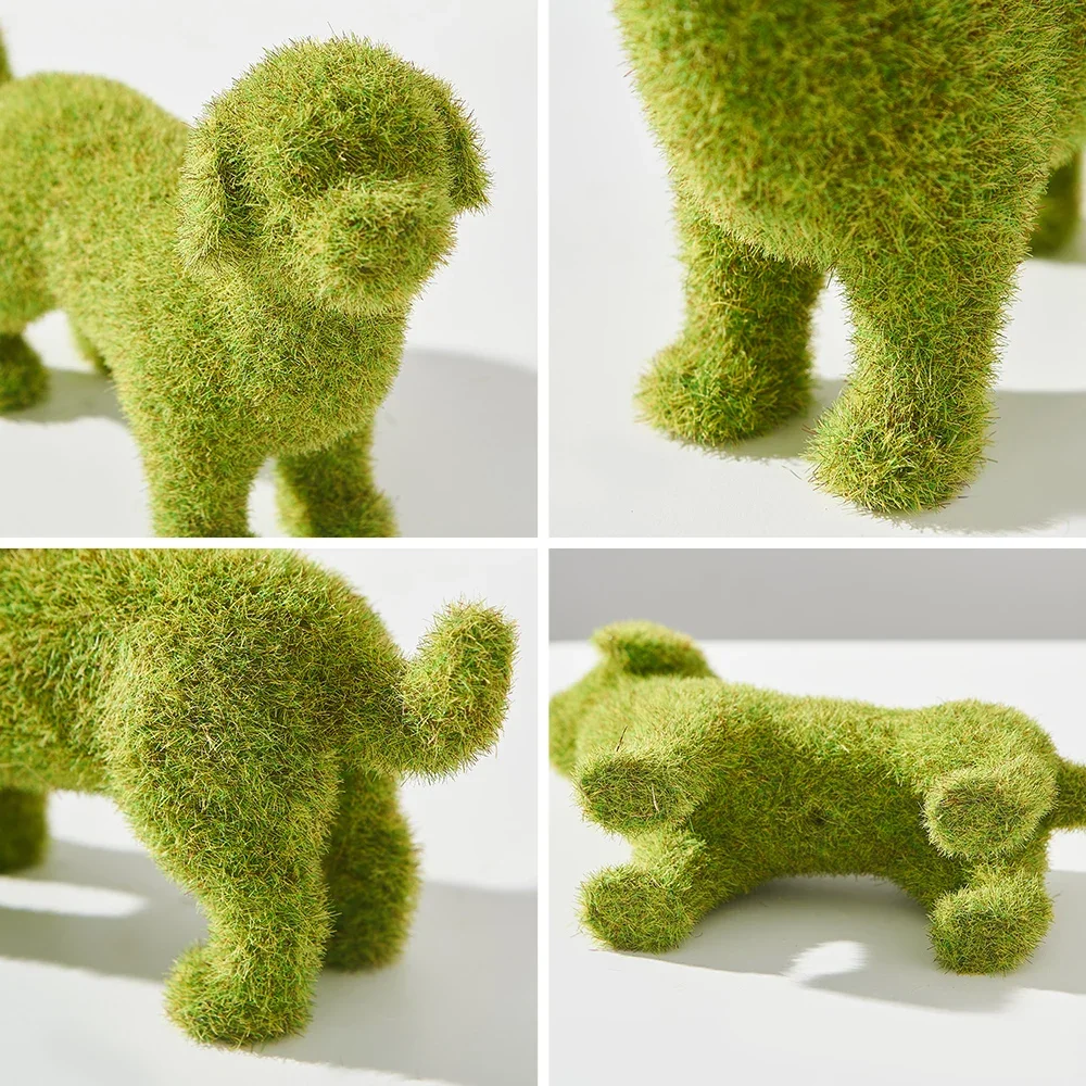 Živica Sa Hrnuli Šteňa Trofej Tvorivé Nádvorie Roztomilý Pes Miniatúrne Vonkajšie Tráva Zelená Simulácia Hrnú Zvierat Ornament Darček
